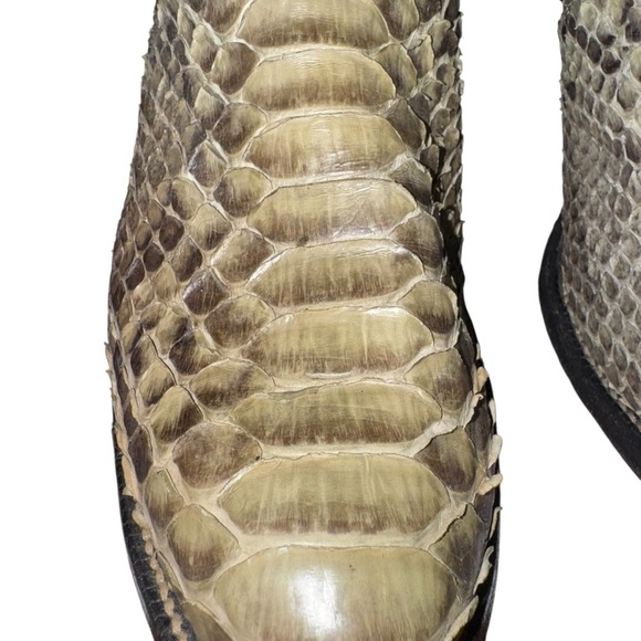 WOMENS Justin Python Snake Skin Western Cowboy Boots 7D USA Made - Picture 4 of 7